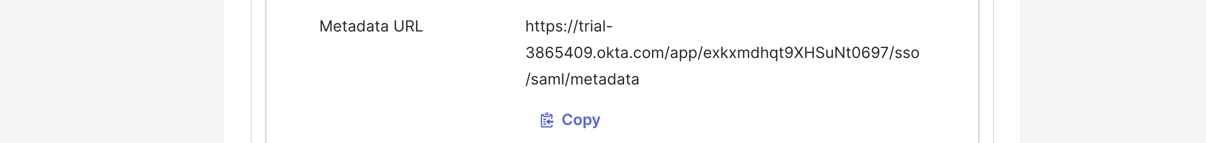 Copy metadata URL